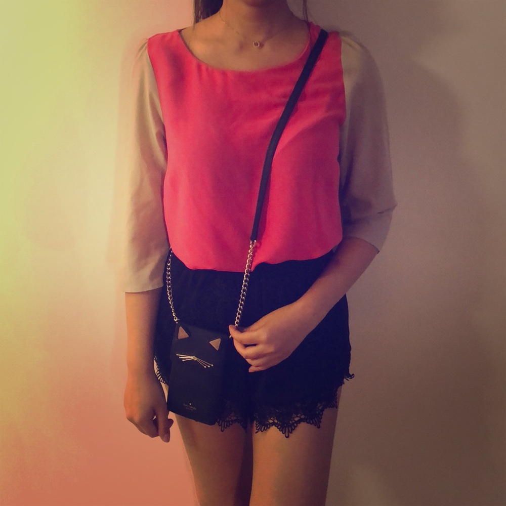 Neon pink shirt
